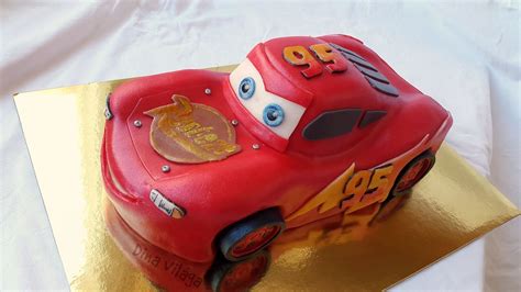 Villám McQueen torta kaktusz díszítéssel