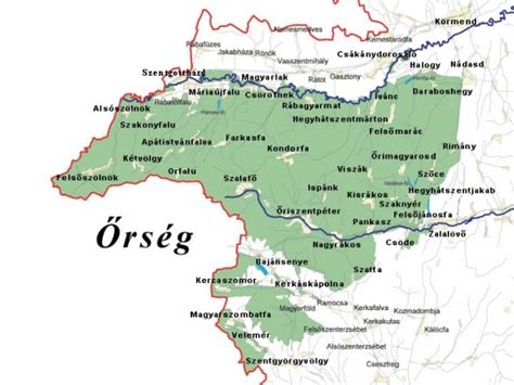 Őrségi szerek elhelyezkedése térkép