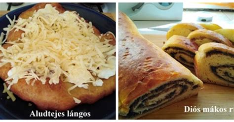 Lángos és diós perecek tányéron