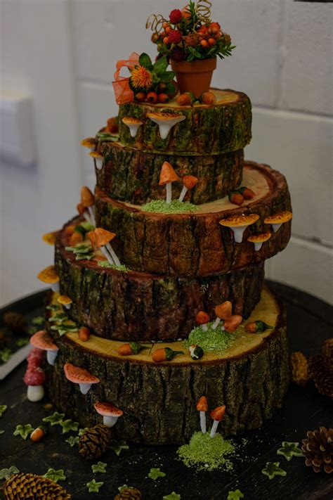 Autumn forest themed cake