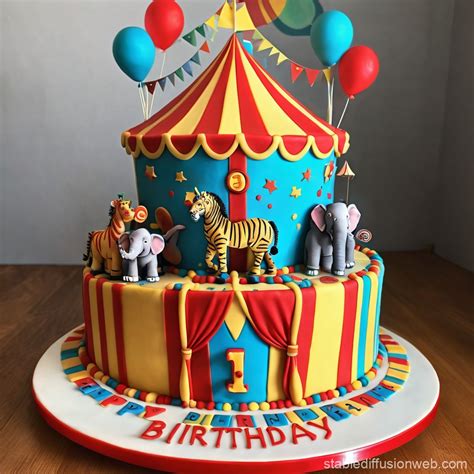 Circus themed birthday cake