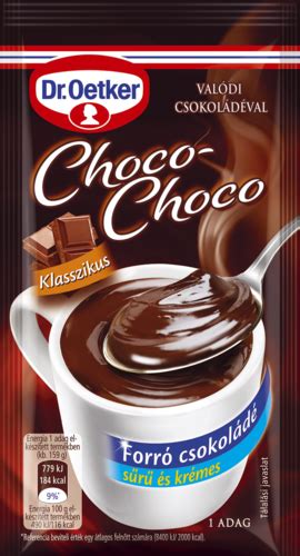 Dr. Oetker Choco-Choco fehércsokoládés forró csokoládé italpor csomagolása
