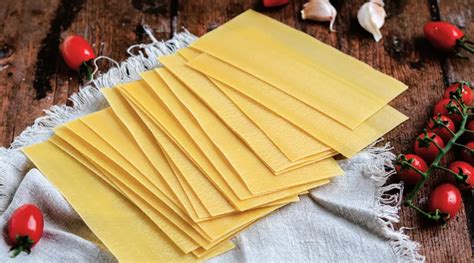 Various types of store-bought lasagne sheets