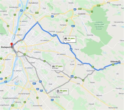 Térkép Sülysáp és környékének éttermeivel