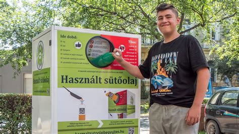 Használt sütőolaj gyűjtőedényben