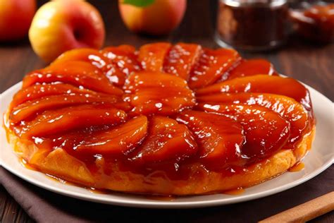 Tarte Tatin tálalva fagylalttal