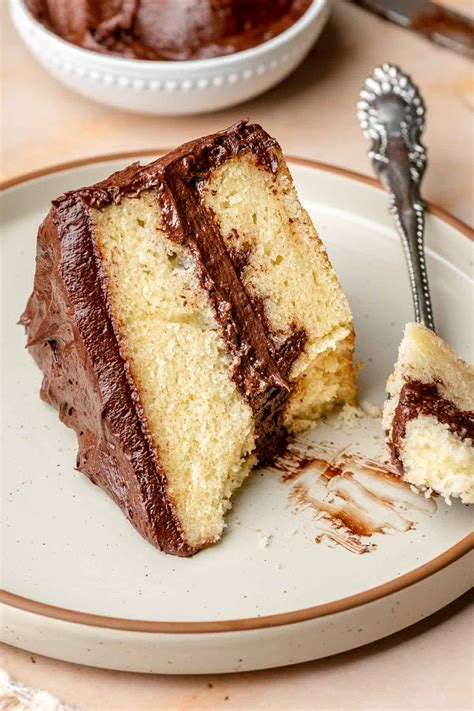Simple chocolate and vanilla cake slices