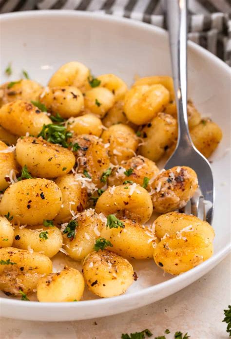 Pan-fried gnocchi with crispy edges