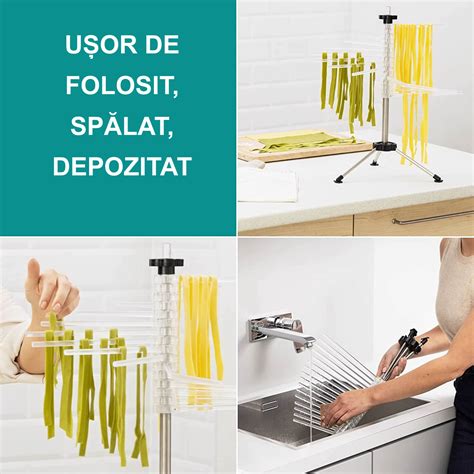tésztaszárító állványon lógó friss spagetti