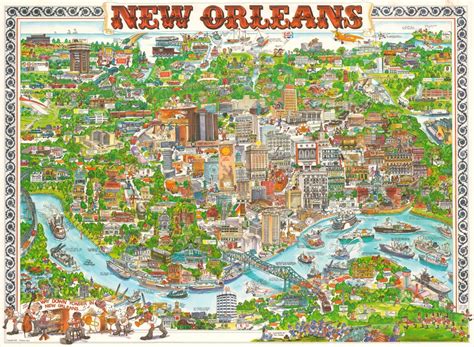New Orleans gasztronómiai térkép és alapanyagok