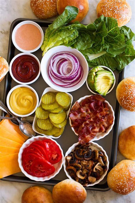 Hamburger with various toppings