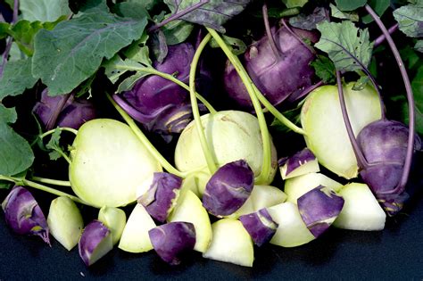 A zöld és lila karalábé összehasonlító ábrája