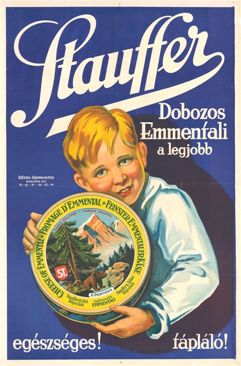 A Stauffer Frigyes által alapított sajtgyár reklámplakátja