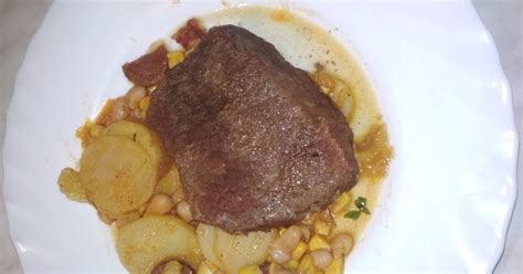 marha fehérpecsenye steak tálalva