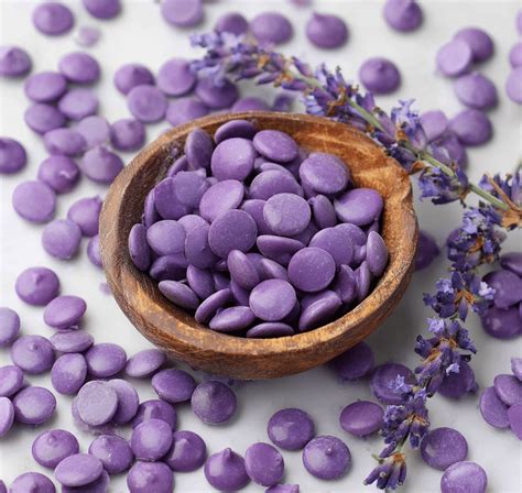 Smooth and shiny lavender chocolate cream