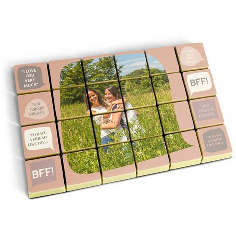 Csokoládé üdvözlőlap és csokoládé puzzle