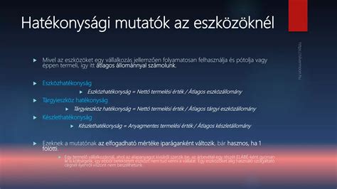 Zöldség-gyümölcs termelés hatékonysági mutatók
