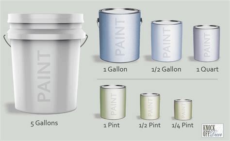 Paint cans in different sizes