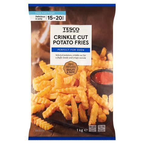 Tesco gyorsfagyasztott hullámos hasábburgonya csomagolása