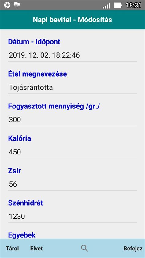 Kalória bevitel és leadás egyensúlya