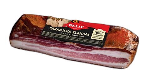 A Belje bacon csomagolásának képe, kiegészítő információkkal