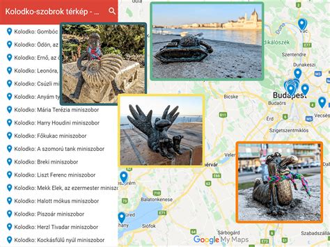 Térkép Kolodko szobrokkal Magyarországon