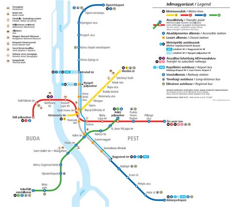 Budapest metróhálózat térkép
