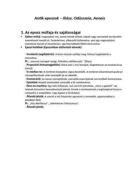 Antik eposzok illusztrációja