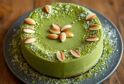 Matcha chiffon torta textúrája