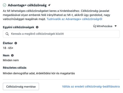 Facebook hirdetési célzás beállítása