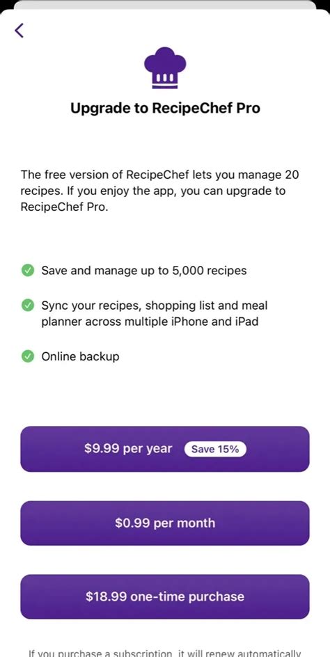 RecipeChef alkalmazás ikonjai