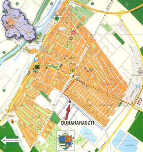 Dunaharaszti térképe, jelölve a lehetséges kiszállítási területekkel