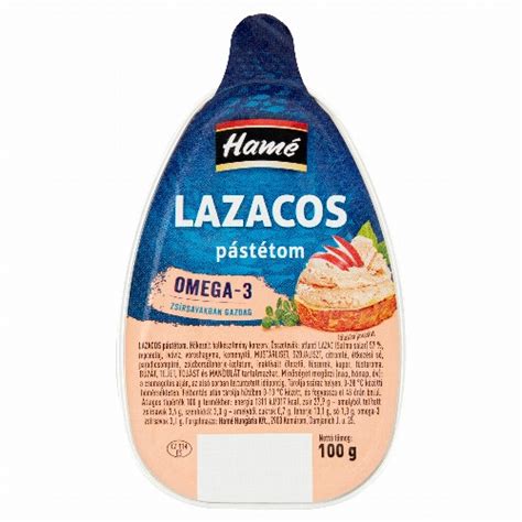 Hamé logó és lazacos pástétom csomagolás