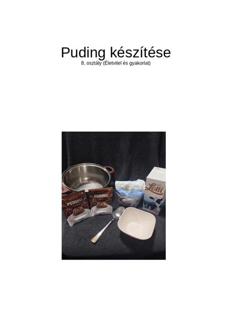 Puding készítése
