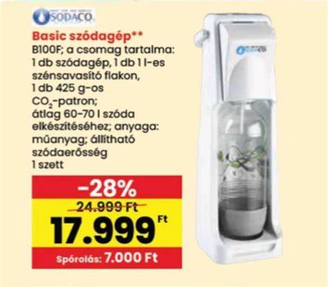Sodaco Basic szódagép szénsavasító palackkal és patronnal