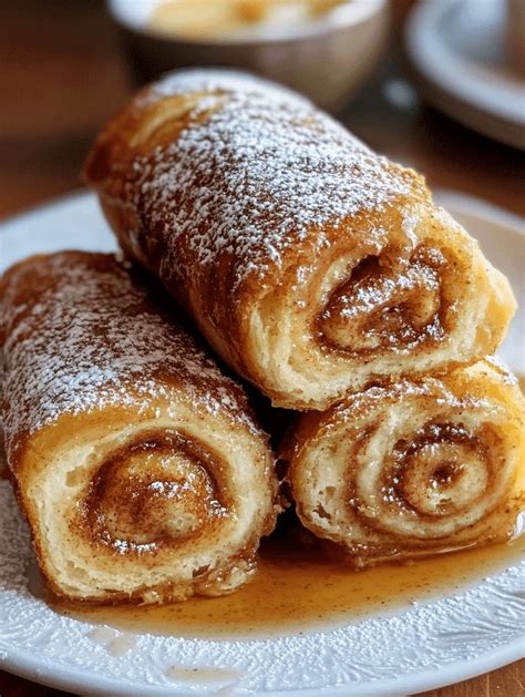 Banános french toast rolls tálalva