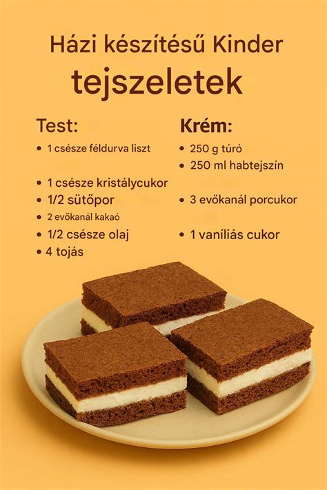 házi készítésű Kinder tejszelet szeletekre vágva