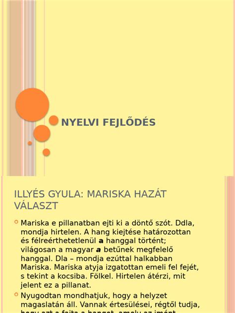 Nyelvi fejlődés illusztráció