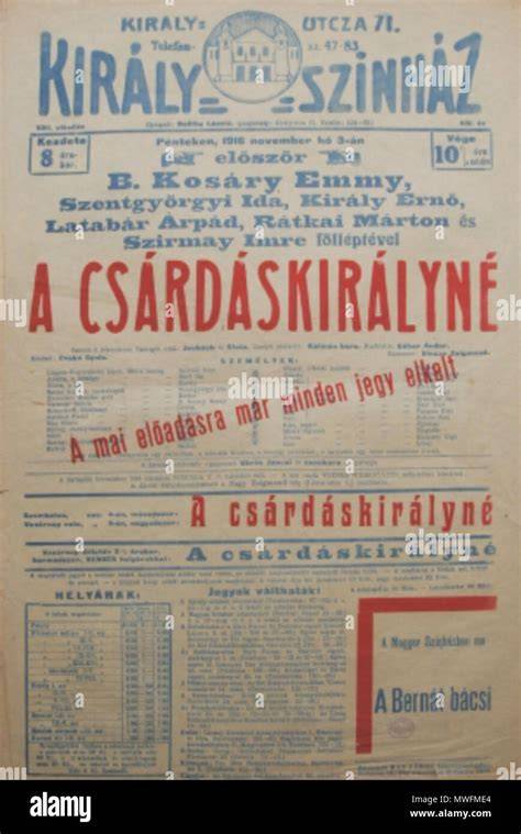 A Csárdáskirálynő plakátja