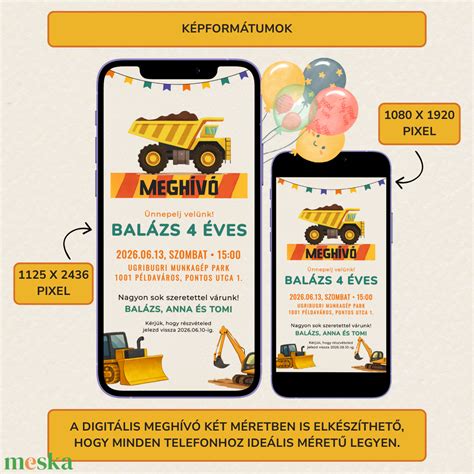 online szerkeszthető digitális meghívó sablon