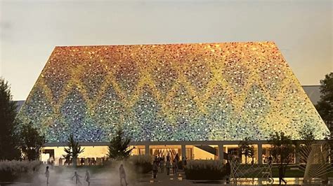 A lemezbemutató koncert helyszínének, a Turbinának a látványképe, kiemelve a modern építészeti elemeket