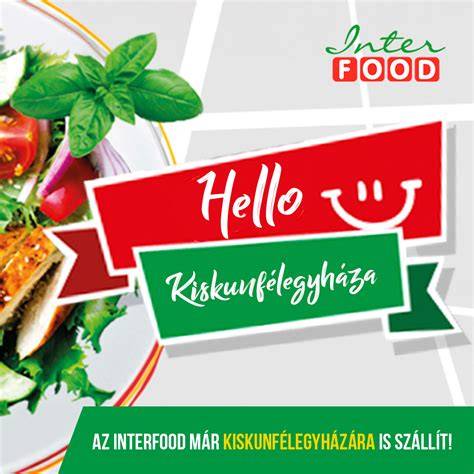 Az Interfood logója és ételek