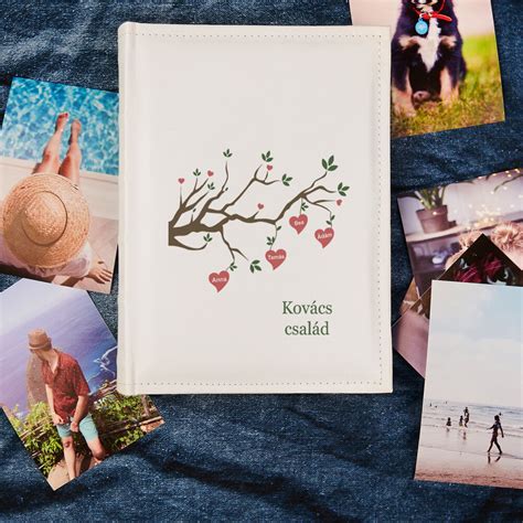 Fa borítású fotóalbum személyre szabott fedlappal