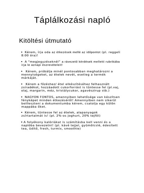 táplálkozási napló statisztikák