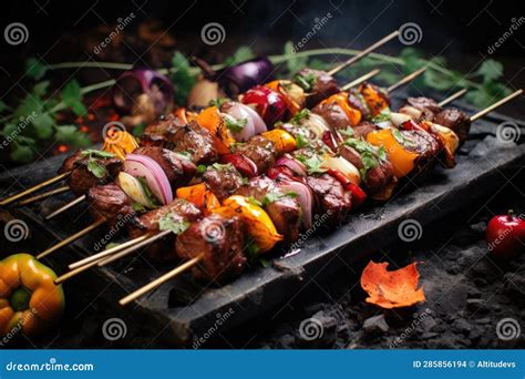 variety of shashlik skewers