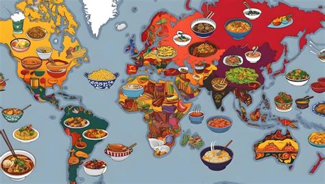 world map of skewered dishes