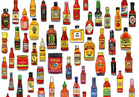 variety of chili sauces