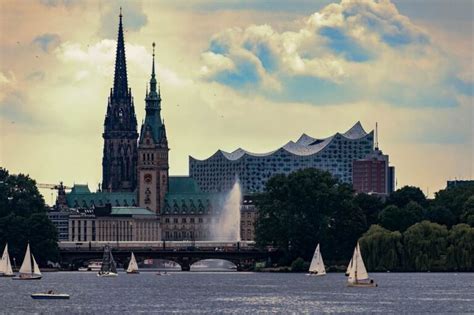 Alster-tó naplementekor