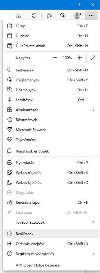 Böngésző beállítások