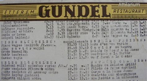 Gundel Nemzeti 11 étlap illusztráció